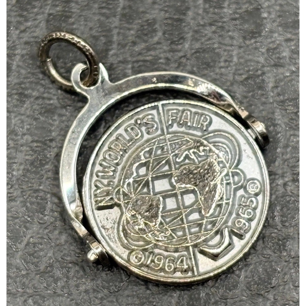 Vintage 1964-1965 New York World's Fair Pendant Charm Sterling Silver